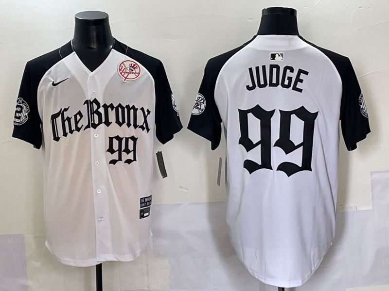 Men 2025 New York Yankees #99 Judge White black Five generations Joint Name Nike MLB Jersey style 56